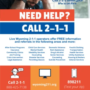 "Need Help? Call 2-1-1" marketing poster